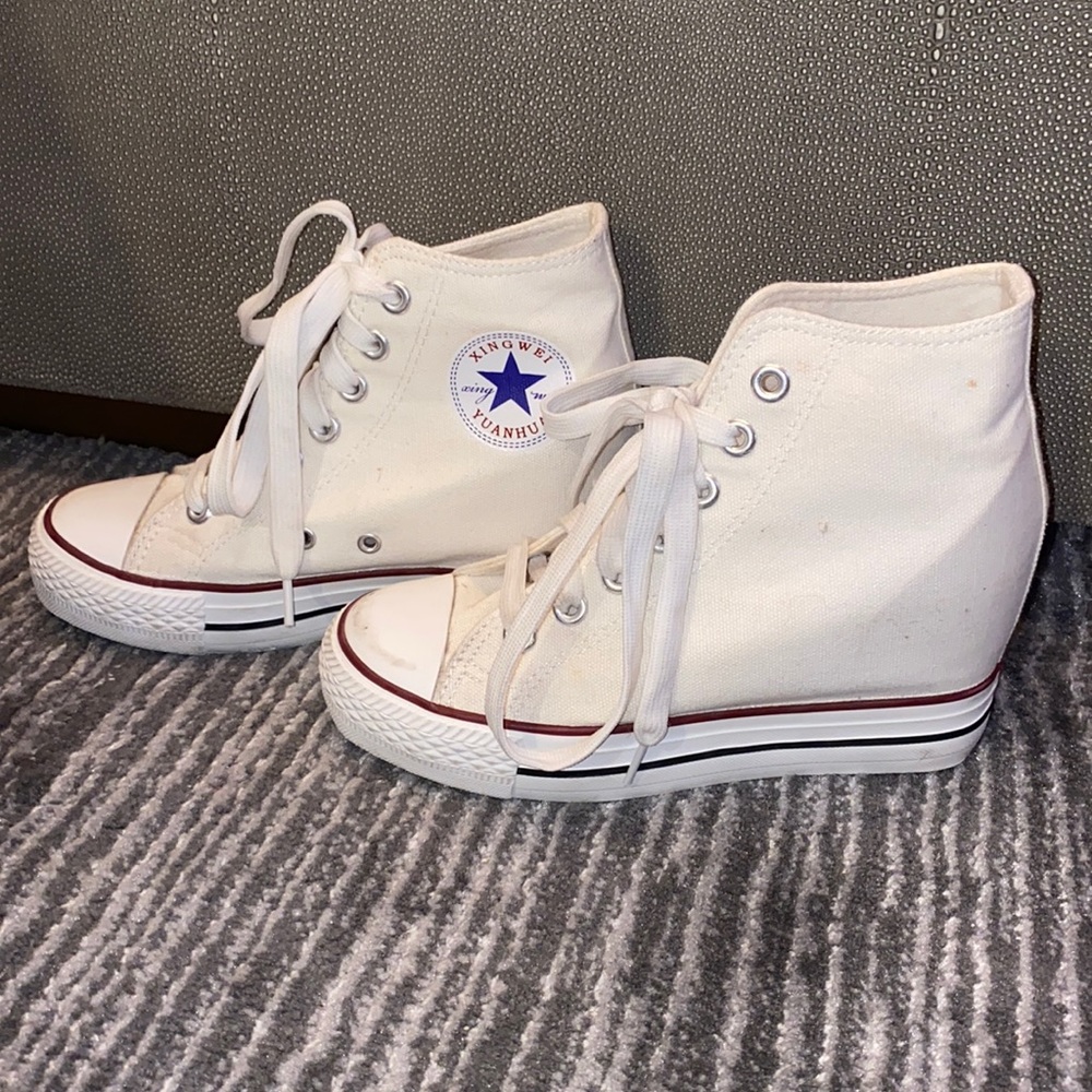 Wedge white sneakers